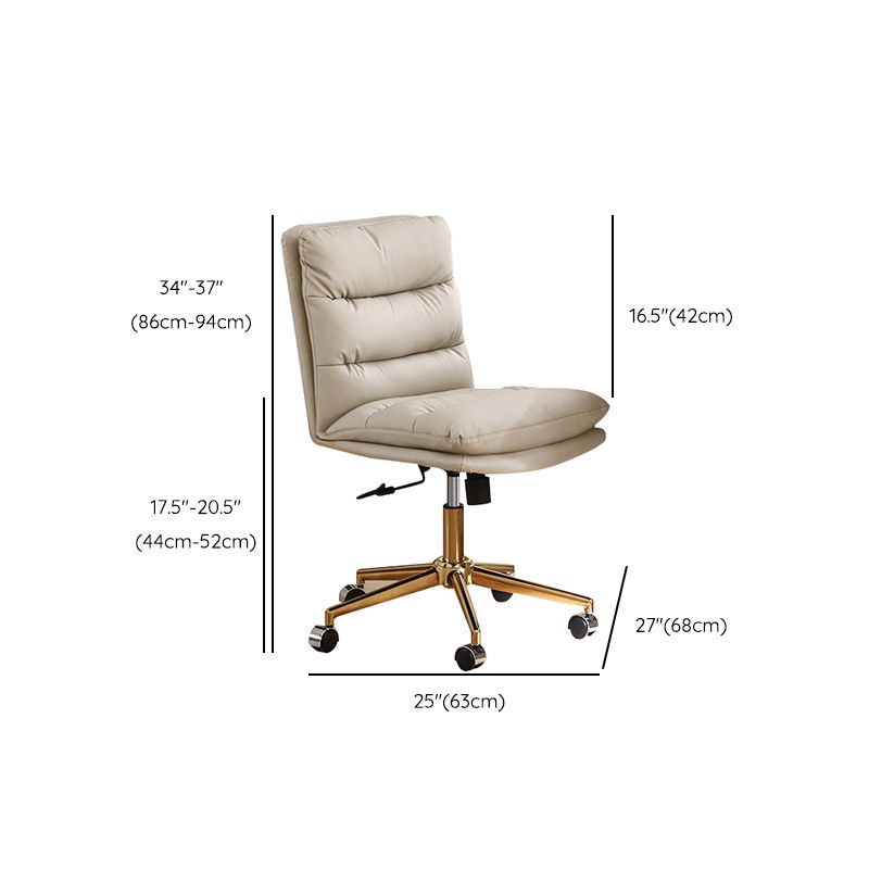 Modern Desk Chair Leather Computer Chair Mid-Back Chair with Wheels/No Wheels Clearhalo 'furn' 'furn_office_chair' 'Furniture' 'Office Chairs' 'Office Furniture' 'office_chair' 1200x1200_145dbd2a-f58c-4c6e-afd7-695444d20523