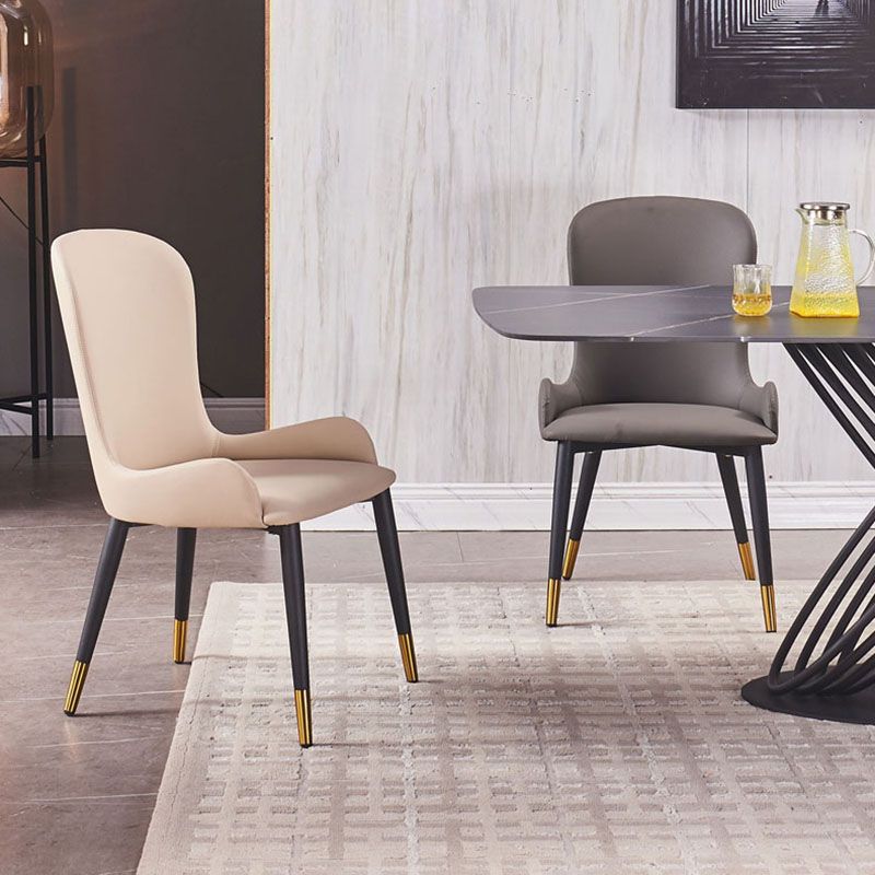 Contemporary Wingback Side Chair Restaurant Leather Dining Chairs Clearhalo ' kitchen&dining_furn' 'Dining Chairs' 'Dining Tables & Seating' 'dining_chair' 'furn' 'furn_dining_chair' 'Furniture' 'furniture_dining_chair' 'Kitchen & Dining Furniture' 'kitchen' 1200x1200_145e369d-f3d3-4f88-a8a3-7fb8de291577