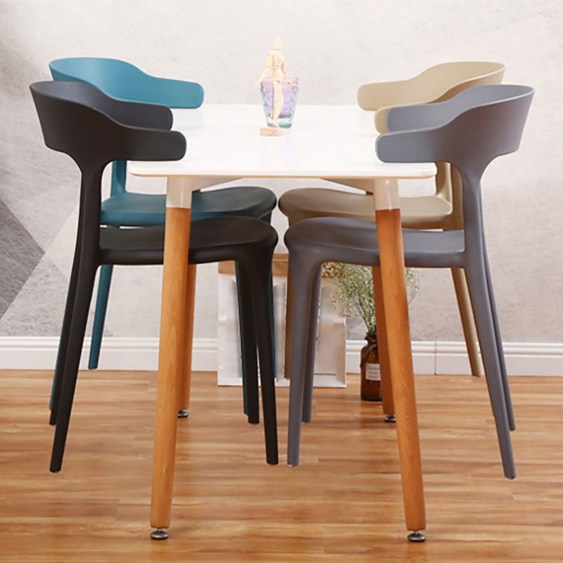 Modern Style Stackable Chair Dining Armless Open Back Chairs with Plastic Legs for Kitchen Clearhalo ' kitchen&dining_furn' 'Dining Chairs' 'Dining Tables & Seating' 'dining_chair' 'furn' 'furn_dining_chair' 'Furniture' 'furniture_dining_chair' 'Kitchen & Dining Furniture' 'kitchen' 1200x1200_145e7344-ab70-43e4-b85e-a7db800ff532
