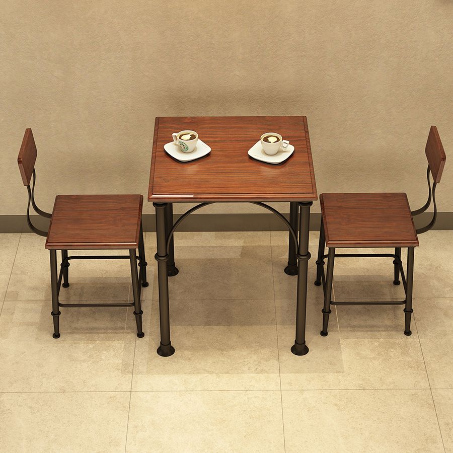 Industrial Style Solid Wood Dining Table Brown Square Table with 4 Legs for Dinning Room Clearhalo ' dining_table' 'Dining Tables & Seating' 'Dining Tables' 'furn' 'furn_dining_table' 'Furniture' 'furniture_dining_table' 'Kitchen & Dining Furniture' 'kitchen&dining_furn' 'kitchen' 'kitchen_dining_table' 1200x1200_145ebb09-8040-4236-b55c-bf257daba2b4