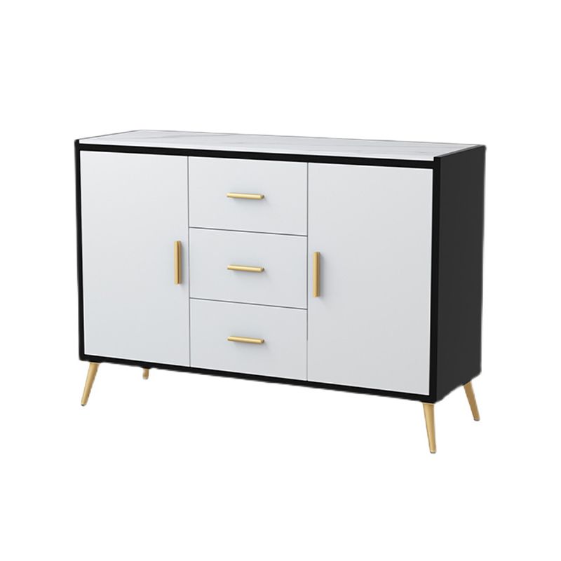 39.5"L Glam Style Side Board with Engineered Wood Drawers and Storage for Dining Room Clearhalo 'buffet_sideboard' 'Buffets & Sideboards' 'furn' 'furn_buffet_sideboard' 'Furniture' 'Kitchen & Dining Furniture' 1200x1200_145f3bda-0f2f-4d57-94b9-9067785bce52