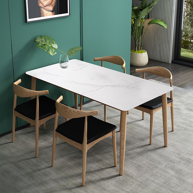Sintered Stone Rectangle Dining Table Medieval Modern Table with Wooden 4 Legs Clearhalo 'Dining Tables & Seating' 'Dining Tables' 'dining_table' 'furn' 'furn_dining_table' 'Furniture' 'furniture_dining_table' 'Kitchen & Dining Furniture' 1200x1200_145f41b9-65f0-4d57-967e-78c13ff4e40e