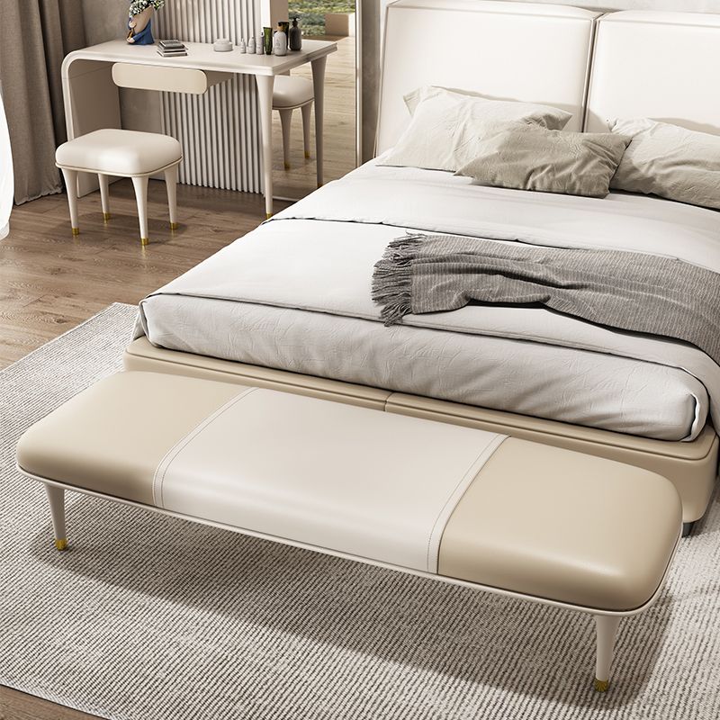 Modern Upholstered Bench, 17"H Bedroom Seating Bench with Solid Wood Legs Clearhalo 'Benches' 'Chairs & Seating' 'furn' 'furn_benches' 'Furniture' 'Living Room Furniture' 1200x1200_145f534f-dbb4-4aeb-b035-5990ab7485b0