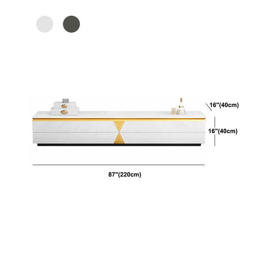 Glam Wooden TV Media Stand Glass Top TV Console con cassetti