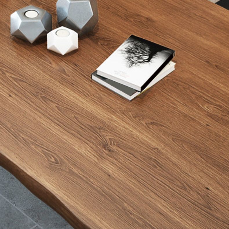 Pine Wood Top Dining Table Industrial Rectangle Table with Sled Base Clearhalo 'Dining Tables & Seating' 'Dining Tables' 'dining_table' 'furn' 'furn_dining_table' 'Furniture' 'Kitchen & Dining Furniture' 1200x1200_146082c1-9b5b-44db-aa42-9c42f95b73ab