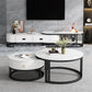 Oval White Coffee Table 2 Legs Slate Coffee Table with Metal Legs Clearhalo 'Coffee & Accent Tables' 'Coffee Tables' 'coffee_tables' 'furn' 'furn_coffee_tables' 'Furniture' 'Living Room Furniture' 1200x1200_14613ee5-dcce-45d5-8e2b-6c8e9194dd84