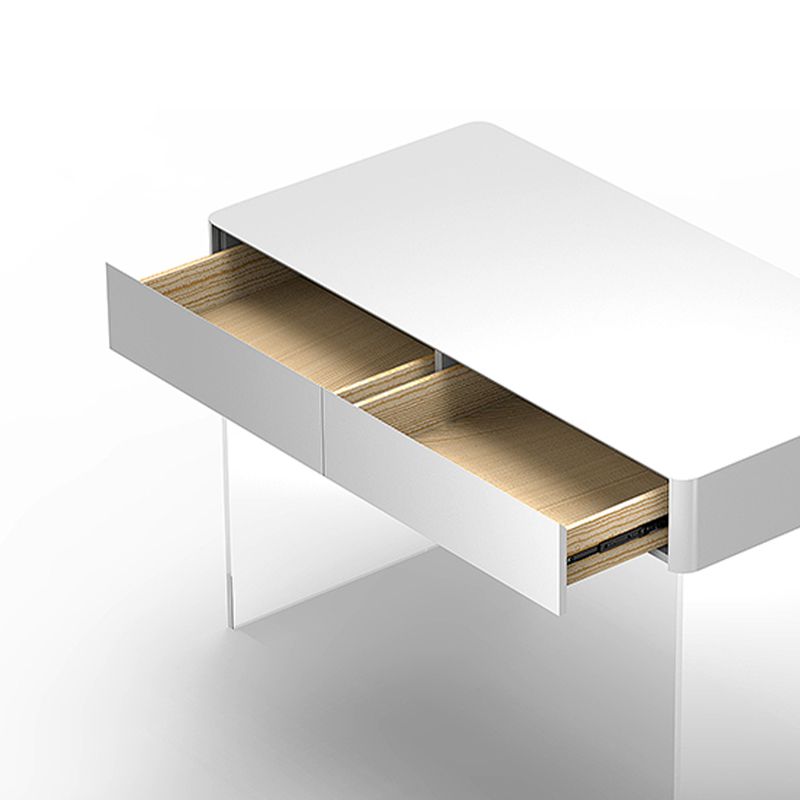 Contemporary Engineered Wood Writing Desk Acrylic Desk with 2 Drawers Clearhalo 'furn' 'furn_office_desk' 'Furniture' 'Office Desks' 'Office Furniture' 'office_desk' 1200x1200_1461864b-ad78-4c35-aa9a-923985585a75