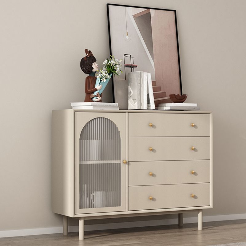 Contemporary Solid Wood Accent Cabinet Beige 2/4-Drawer Chest with Rattan Accent Clearhalo 'Cabinets & Chests' 'cabinets_chests' 'furn' 'furn_cabinets_chests' 'Furniture' 'Living Room Furniture' 1200x1200_14633685-14fb-4c6b-b7b7-2811b0e8cd1a
