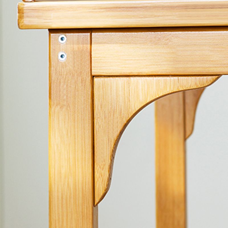 Rectangular Glass Top Side Table Wood Sofa Side Accent Table