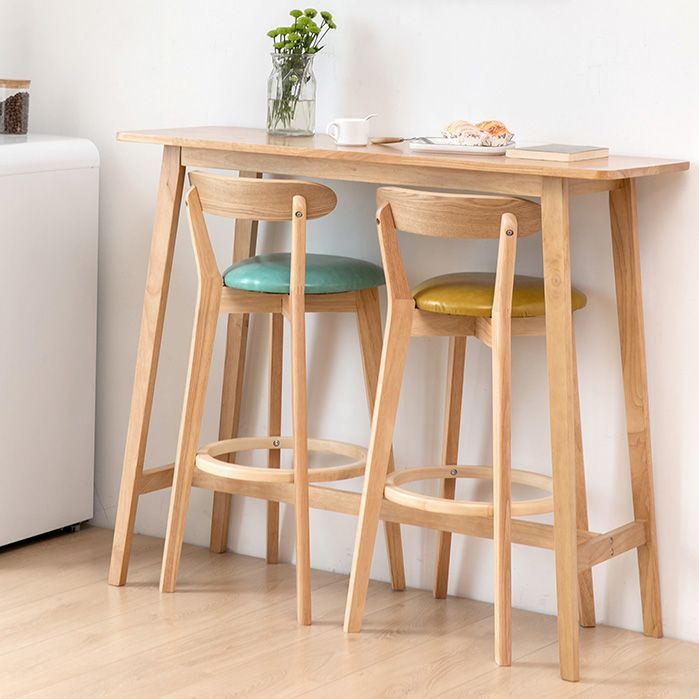 Contemporary Rectangle Bar Table Solid Wood Counter Height Bar Dining Table Clearhalo 'Bar Furniture' 'Bar Tables' 'bar_tables' 'furn' 'furn_bar_tables' 'Furniture' 'Kitchen & Dining Furniture' 1200x1200_14653f0f-5bc4-4a9b-ba1a-d3876b4d8ec9