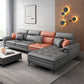34.25 "H Faux Leather Pillow Top Arm Sofa & Chaise for Living Room
