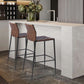 Modern Faux Leather Counter Stool Square Low Back Bar Stool for Indoor Clearhalo 'Bar Furniture' 'Bar Stools' 'bar_stools' 'furn' 'furn_bar_stools' 'Furniture' 'Kitchen & Dining Furniture' 1200x1200_1467d4fe-29a1-4c14-8c8b-620ce336fe2d
