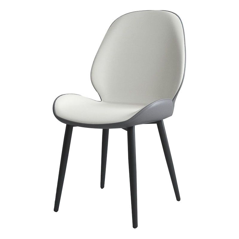 Contemporary Style Dining Chair Wingback Armless Chairs with Metal Legs for Kitchen Clearhalo 'Dining Chairs' 'Dining Tables & Seating' 'dining_chair' 'furn' 'furn_dining_chair' 'Furniture' 'furniture_dining_chair' 'Kitchen & Dining Furniture' 1200x1200_1468ab26-0453-4655-a931-d66a4b7c328e
