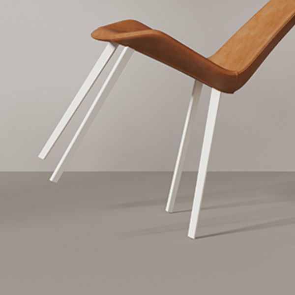 Gamba bianca sedia da pranzo imbottita contemporanea per la casa