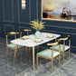 Glam 4 Legs Dining Table Stone Top Table with Metal Base for Dining Room Clearhalo 'Dining Tables & Seating' 'Dining Tables' 'dining_table' 'furn' 'furn_dining_table' 'Furniture' 'Kitchen & Dining Furniture' 1200x1200_146a19b9-2bd7-4ff4-9e4a-9e6ea45a8371