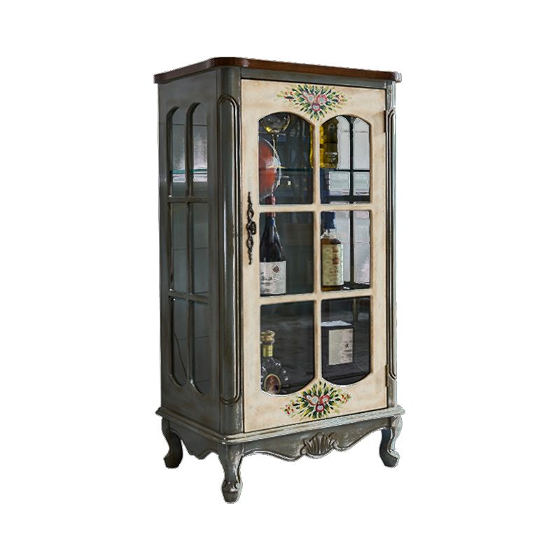 Industrial Accent Cabinet Solid Wood Storage Cabinet with Glass Doors Clearhalo 'Cabinets & Chests' 'cabinets_chests' 'furn' 'furn_cabinets_chests' 'Furniture' 'Living Room Furniture' 1200x1200_146b1ba8-ec26-4e48-a098-abcf86e18241