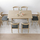 Modern Wood Top Rectangle Shape Dining Furniture 4 Wood Legs Table for Dining Room Furniture Clearhalo 'Dining Room Sets' 'Dining Tables & Seating' 'dining_room_set' 'furn' 'furn_dining_room_set' 'Furniture' 'furniture_dining_room_set' 'Kitchen & Dining Furniture' 'kitchen&dining_furn' 'kitchen' 1200x1200_146b88cf-f36b-40f4-9797-47b99563b9e4