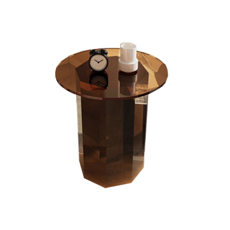 Glam Accent Side Table Living Room Plastic Pedestal Round Corner Table Clearhalo 'Coffee & Accent Tables' 'End & Side Tables' 'end_side_tables' 'furn' 'furn_end_side_tables' 'Furniture' 'Living Room Furniture' 1200x1200_146bae39-c583-43ab-9abc-ecd2a9e160b2