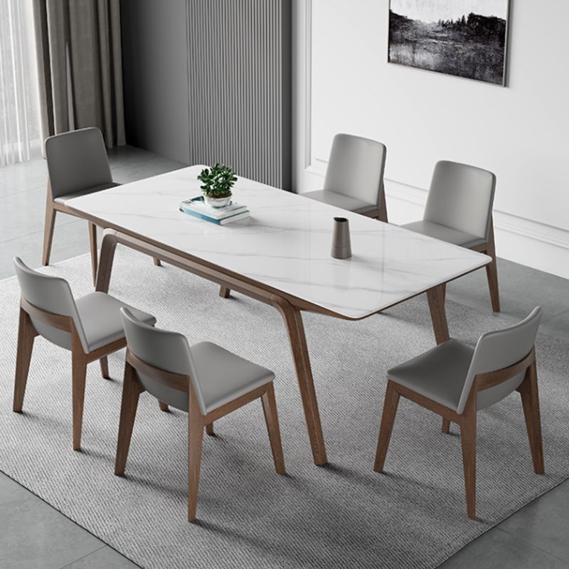 Medieval Modern Sintered Stone Table Rectangle Table with Wooden 4 Legs Clearhalo 'Dining Tables & Seating' 'Dining Tables' 'dining_table' 'furn' 'furn_dining_table' 'Furniture' 'Kitchen & Dining Furniture' 1200x1200_146bb5ea-13f5-4468-a756-03f83a595b2d