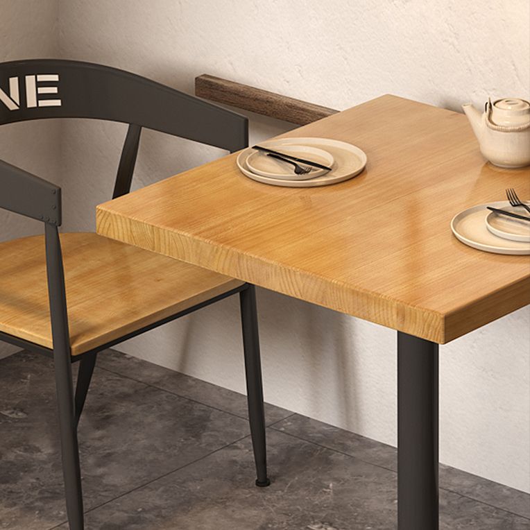 Industrial Solid Wood Dining Table Brown Square Table with Metal Base for Dinning Room Clearhalo ' dining_table' 'Dining Tables & Seating' 'Dining Tables' 'furn' 'furn_dining_table' 'Furniture' 'furniture_dining_table' 'Kitchen & Dining Furniture' 'kitchen&dining_furn' 'kitchen' 'kitchen_dining_table' 1200x1200_146d48fd-2d8c-4b8d-81f1-1d8aa58d0823