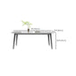 Contemporary White Rectangular Stone Dining Table with 4 Steel Foot Clearhalo 'Dining Tables & Seating' 'Dining Tables' 'dining_table' 'furn' 'furn_dining_table' 'Furniture' 'Kitchen & Dining Furniture' 1200x1200_146de180-1ad1-468f-964c-83401c1900ec