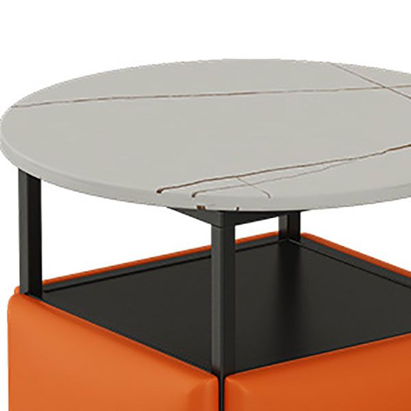 25.6" Tall Contemporary Style Side End Table Round Sofa Side Accent Table