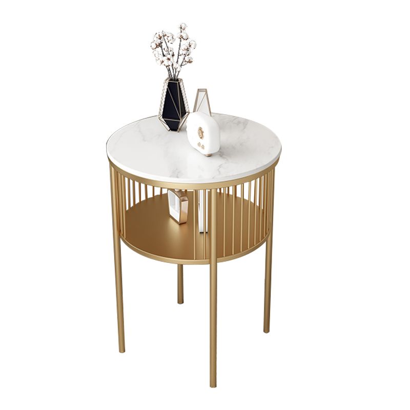 Contemporary Metal 4 Legs End Table Round Double Tier End Table Clearhalo 'Coffee & Accent Tables' 'End & Side Tables' 'end_side_tables' 'furn' 'furn_end_side_tables' 'Furniture' 'Living Room Furniture' 1200x1200_146e8ad0-65e2-487a-a3f1-58f5aea8ad6b