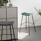 Contemporary Contoured Seat Armless Bar Stools with Metal Legs