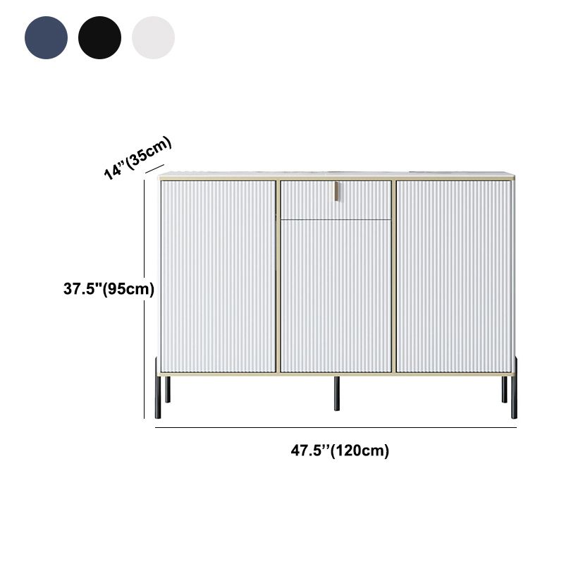 Server top in pietra sinterizzato in stile glam con porta e cassetto