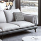 Faux Leather Sofa & Chaise Modern Flared Arm Sofa in Light Grey