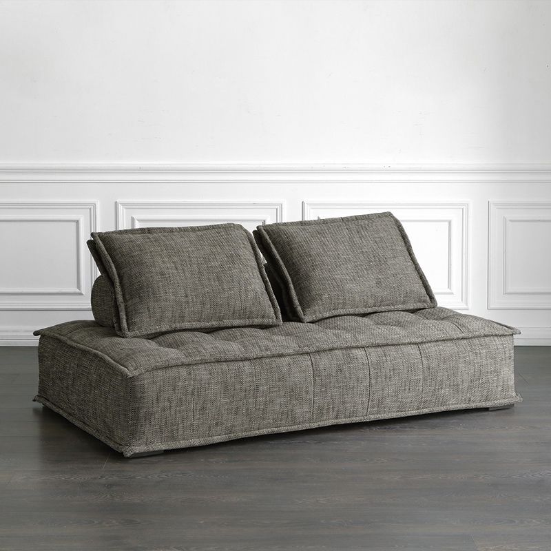 Almohadas contemporáneas asientos estacionarios estándar de lino sin brazo