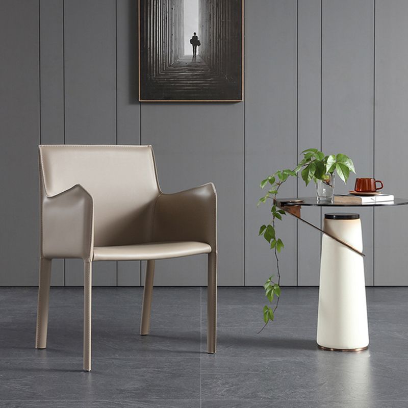 Silla de comedor tapizada moderna silla de acento de comedor de cuero falso