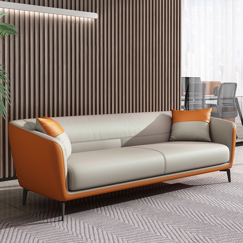 Contemporary Tight Back Tuxedo Arm Loveseat with Black Legs 68H Clearhalo 'furn' 'furn_sofas' 'Furniture' 'furniture_sofas' 'kitchen' 'kitchen_sofas' 'Living Room Furniture' 'Sofa' 'sofas' 1200x1200_147957c5-3560-47c4-a16c-4c25c6c0208b