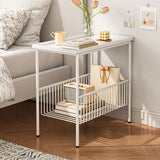 Manota moderno comodino in metallo a ripieno inossidabile aperto incluso tavolo notturno con gambe