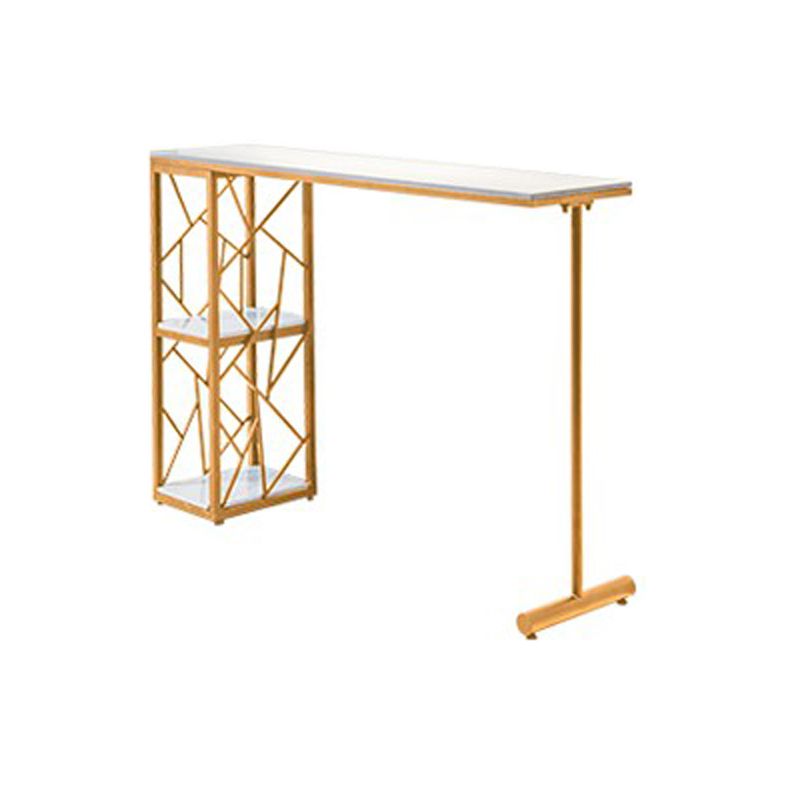 Modern Stone Double Pedestal Cocktail Bar Table Rectangle Storage Bistro Bar Desk Clearhalo 'Bar Furniture' 'Bar Tables' 'bar_tables' 'furn' 'furn_bar_tables' 'Furniture' 'furniture_bar_tables' 'Kitchen & Dining Furniture' 'kitchen&dining_furn' 'kitchen' 1200x1200_147a8ec4-0755-47f7-801f-26a8662f5f4b