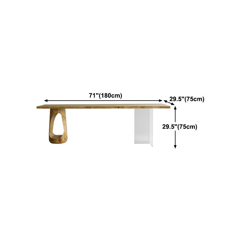 Natural Double Pedestal Table Solid Wood Modern Dinner Room Kitchen Table Clearhalo 'Dining Tables & Seating' 'Dining Tables' 'dining_table' 'furn' 'furn_dining_table' 'Furniture' 'furniture_dining_table' 'Kitchen & Dining Furniture' 1200x1200_147b86eb-f6f5-46b6-8464-87941096802e