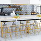 Glam Bar Height Table Faux Marble Top Bistro Bar Table with Trestle Base Clearhalo 'Bar Furniture' 'Bar Tables' 'bar_tables' 'furn' 'furn_bar_tables' 'Furniture' 'Kitchen & Dining Furniture' 1200x1200_147ba15b-156c-4b8b-a488-9adfae576468