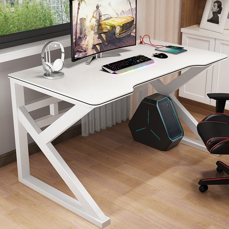 Modern Free Form Computer Desk Manufactured Wood Trestle Base Desk Clearhalo 'Furniture' 'furniture_office_desk' 'Office Desks' 'Office Furniture' 'office_desk' 1200x1200_147e3a40-cbb3-4d8d-a820-e83294f4cc96