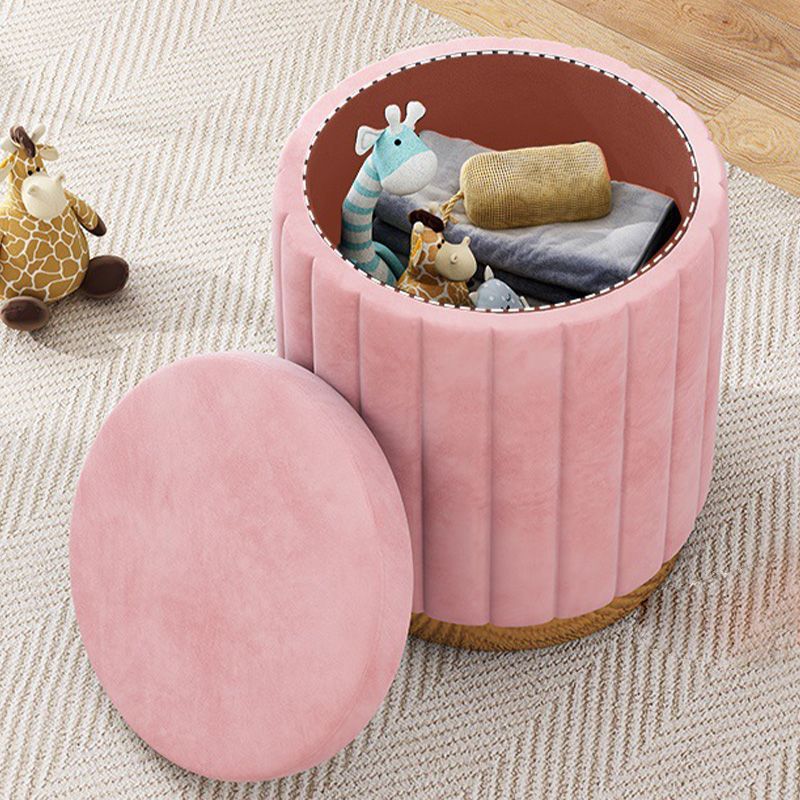 Velvet Ottoman Whole Colored Cylinder Shape Fade Resistant Ottoman with Storage Clearhalo 'furn' 'furn_ottomans_poufs' 'Furniture' 'Living Room Furniture' 'Ottomans & Poufs' 'ottomans_poufs' 1200x1200_147f313f-933b-4cca-96e9-720873d95b9c