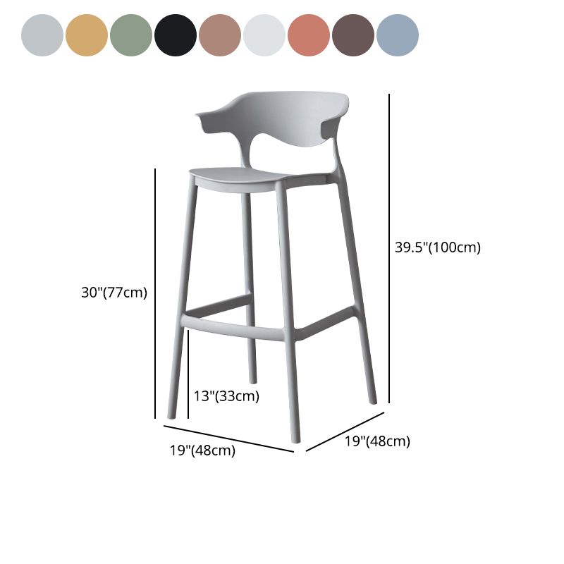 Nordic Stackable Bar-stool Plastic Counter Bar Stool with Plastic Legs for Home Clearhalo 'Bar Furniture' 'Bar Stools' 'bar_stools' 'furn' 'furn_bar_stools' 'Furniture' 'furniture_bar_stools' 'Kitchen & Dining Furniture' 1200x1200_148152bd-7e78-450d-8c99-66c356e27c06