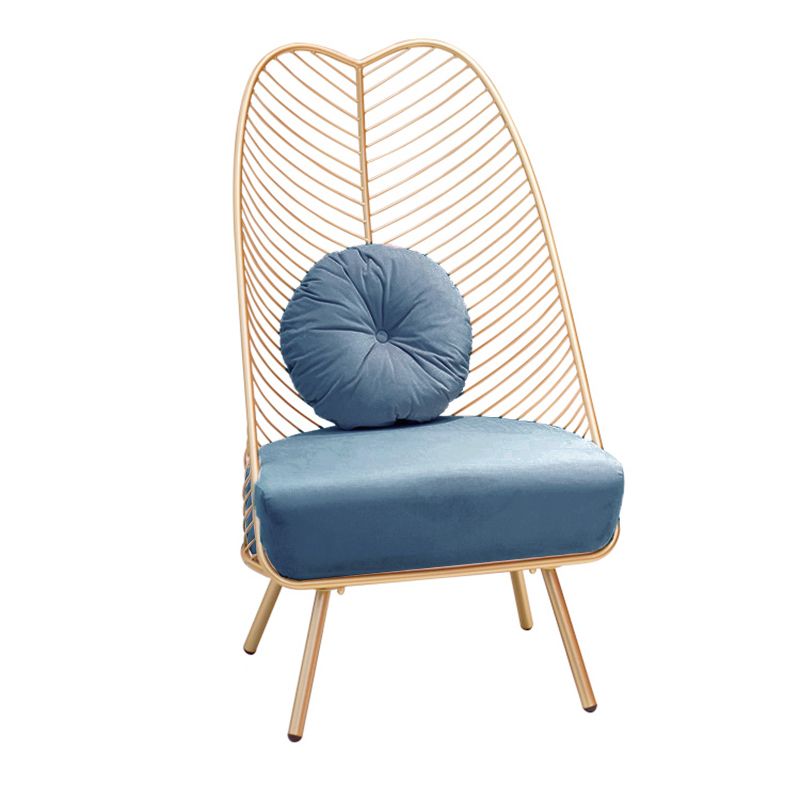 Glam 23.6" Wide Pillow Back Metal Frame 4 Legs Armless Chair Clearhalo 'Accent Chairs' 'accent_chairs' 'Chairs & Seating' 'furn' 'furn_accent_chairs' 'Furniture' 'Living Room Furniture' 1200x1200_14818dba-6077-435d-ae25-a214d91a37bd