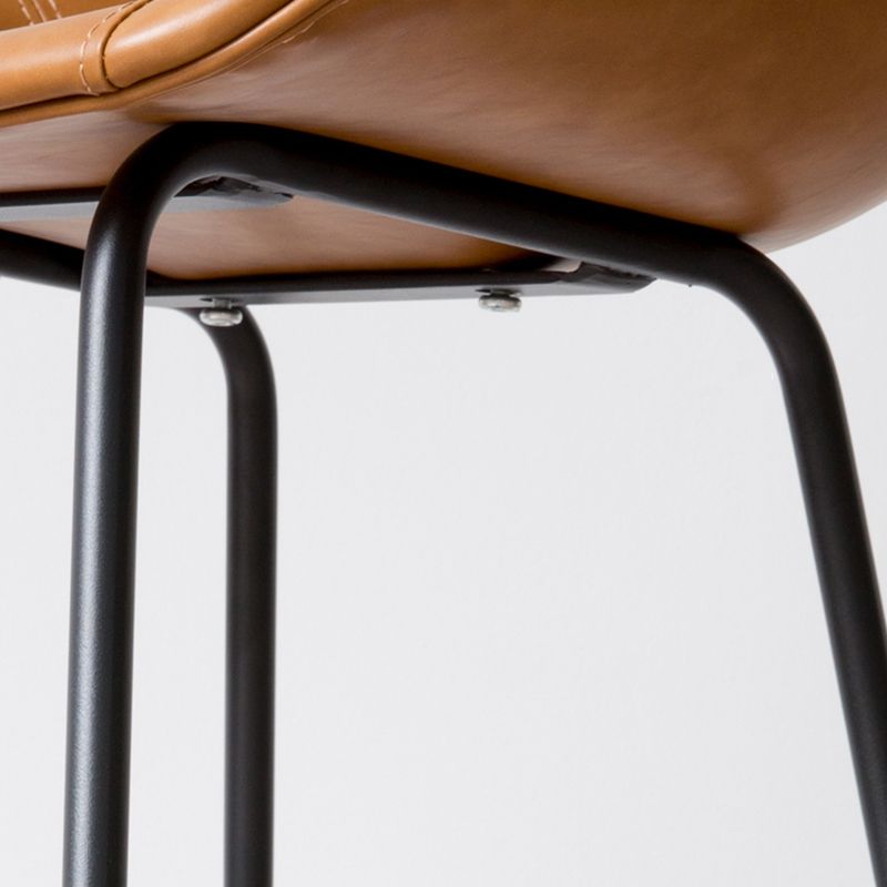 Black Metal Leather Bar Stool Scandinavian Low Back Bristol Counter Stool with Bucket Seat Clearhalo 'Bar Furniture' 'Bar Stools' 'bar_stools' 'furn' 'furn_bar_stools' 'furniture_bar_stools' 'Kitchen & Dining Furniture' 'kitchen&dining_furn' 'kitchen' 'kitchen_furn' Furniture' 1200x1200_1481ad41-482f-469b-b220-833fc101546b