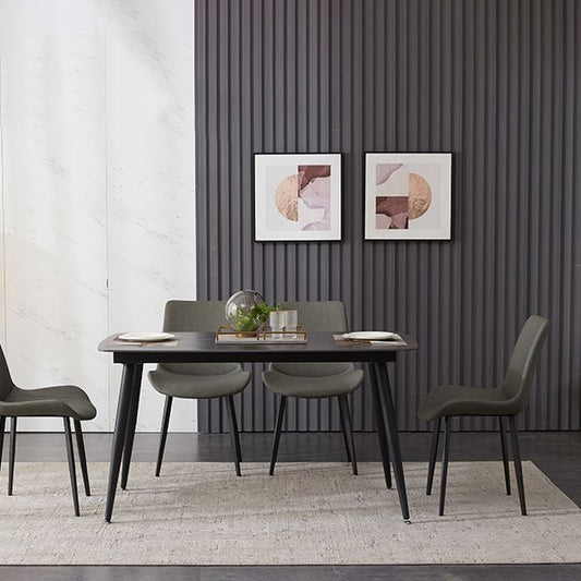 Industrial Style Sintered Stone Table Black 4 Legs Base Rectangle Table for Home Clearhalo ' dining_table' 'Dining Tables & Seating' 'Dining Tables' 'furn' 'furn_dining_table' 'Furniture' 'furniture_dining_table' 'Kitchen & Dining Furniture' 'kitchen&dining_furn' 'kitchen' 'kitchen_dining_table' 1200x1200_14821c9e-ee7e-4910-af48-19abbc0f65b1