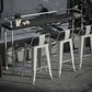 Industrial Black Wood Pub Table with Rectangle Table Top Trestle Table - 42" H Clearhalo 'Bar Furniture' 'Bar Tables' 'bar_tables' 'furn' 'furn_bar_tables' 'Furniture' 'furniture_bar_tables' 'Kitchen & Dining Furniture' 1200x1200_14827602-6dc3-4924-879e-2c56ff971b19