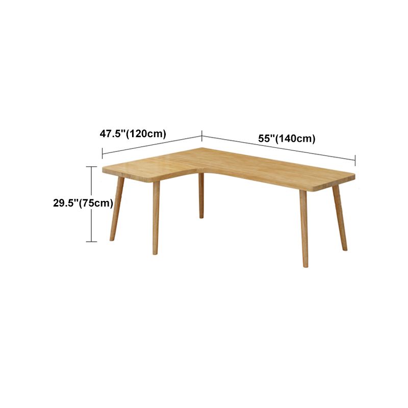 Modern Style Office Desk L-Shaped Solid Wood Brown Home Writing Desk Clearhalo 'Furniture' 'furniture_office_desk' 'Office Desks' 'Office Furniture' 'office_desk' 1200x1200_14835c92-fe7c-44fd-b7c4-3de9a662c1b7