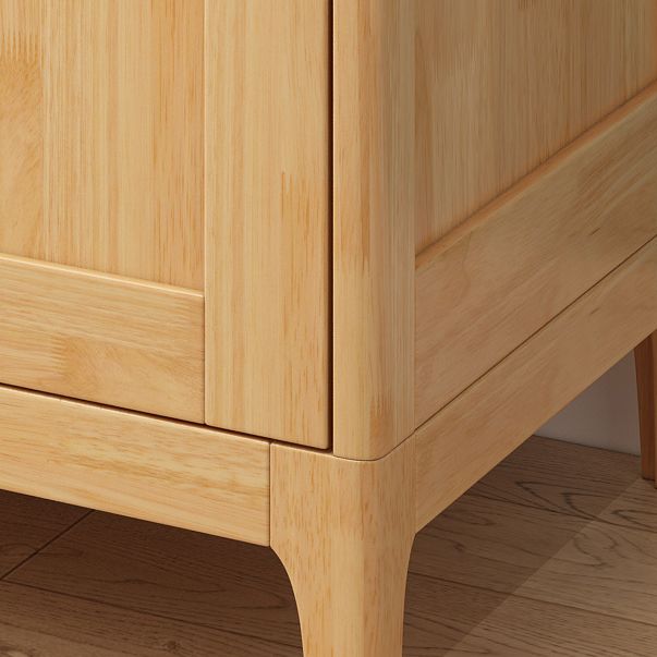 Gabinete de puerta con bisagras de dormitorio gabinete de almacenamiento de madera de goma tradicional