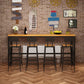 Contemporary Rectangle Bar Set 1/5 Pieces Solid Wood Pub Dining Set for Dining Room