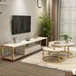 Console multimédia Glam, meuble TV à rangement ouvert, pour salon