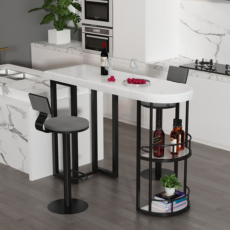Marble Stone Indoor White Bistro Bar Table Storage Fixed Table Modern Counter Wine Table Clearhalo 'Bar Furniture' 'Bar Tables' 'bar_tables' 'Furniture' 'furniture_bar_tables' 'Kitchen & Dining Furniture' 'kitchen&dining_furn' 'kitchen' 1200x1200_1487ec2a-7459-42be-b7ce-c87f98304f71