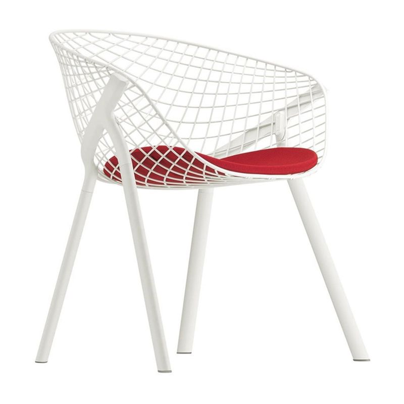 Modern Style Arm Chair Metal Cross Back Dining Room Chair for Indoor Clearhalo 'Dining Chairs' 'Dining Tables & Seating' 'dining_chair' 'furn' 'furn_dining_chair' 'Furniture' 'Kitchen & Dining Furniture' 1200x1200_14887ce6-2d6c-429e-b6a8-c96d5528bb38